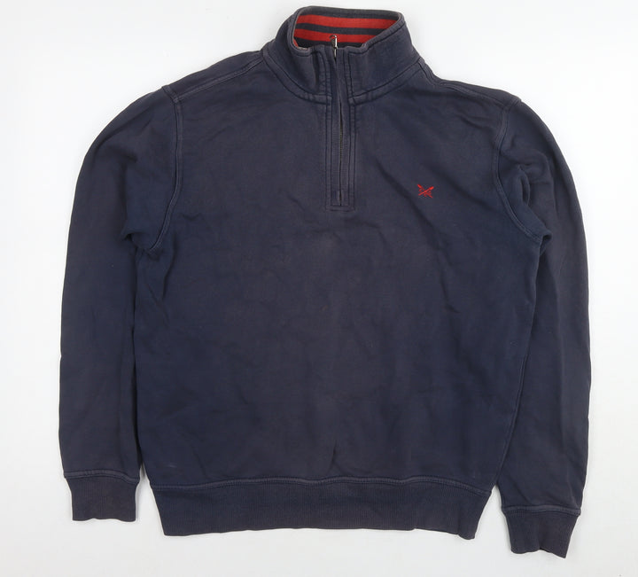 Crew Clothing Mens Blue Cotton Pullover Sweatshirt Size M