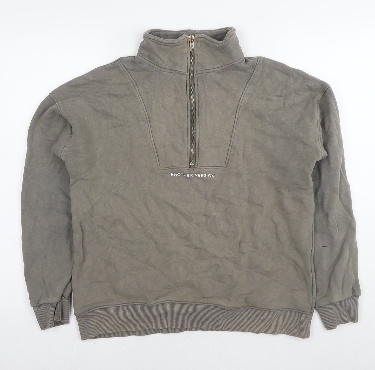Another Version Womens Green Cotton Pullover Sweatshirt Size M Pullover - Logo