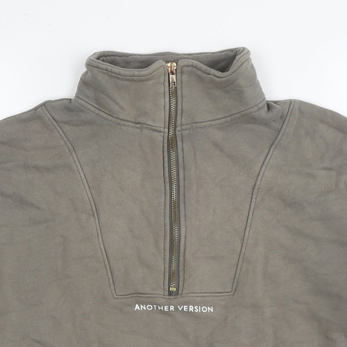 Another Version Womens Green Cotton Pullover Sweatshirt Size M Pullover - Logo