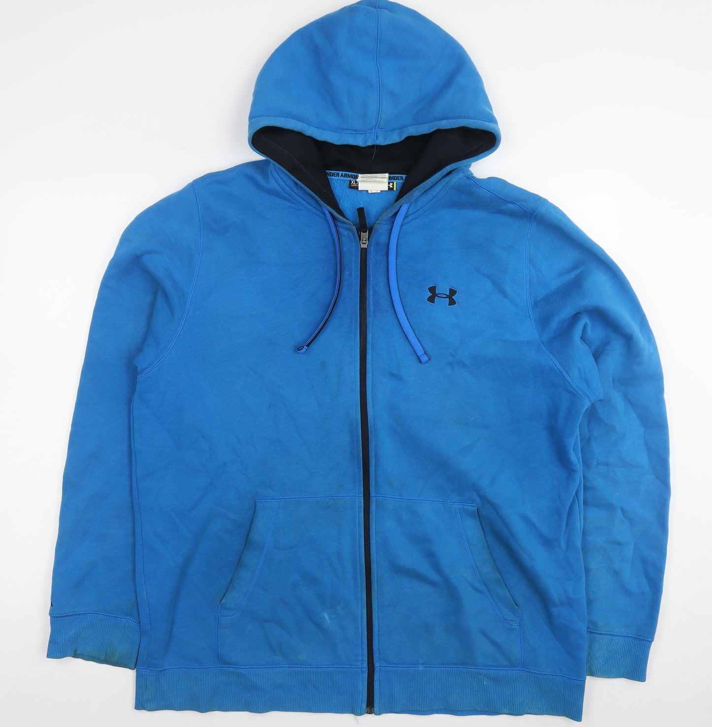 Under armour Mens Blue Cotton Full Zip Hoodie Size XL