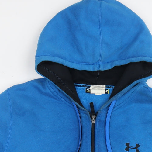 Under armour Mens Blue Cotton Full Zip Hoodie Size XL