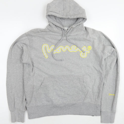 Money Mens Grey Cotton Pullover Hoodie Size M