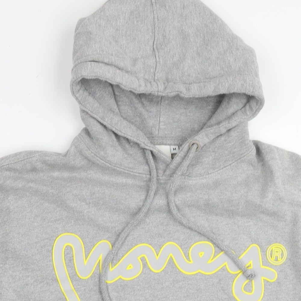 Money Mens Grey Cotton Pullover Hoodie Size M
