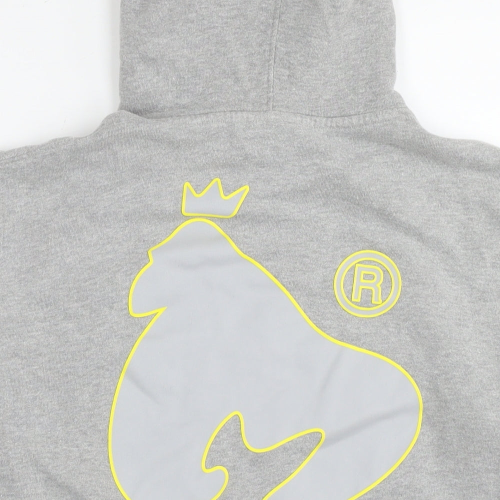 Money Mens Grey Cotton Pullover Hoodie Size M