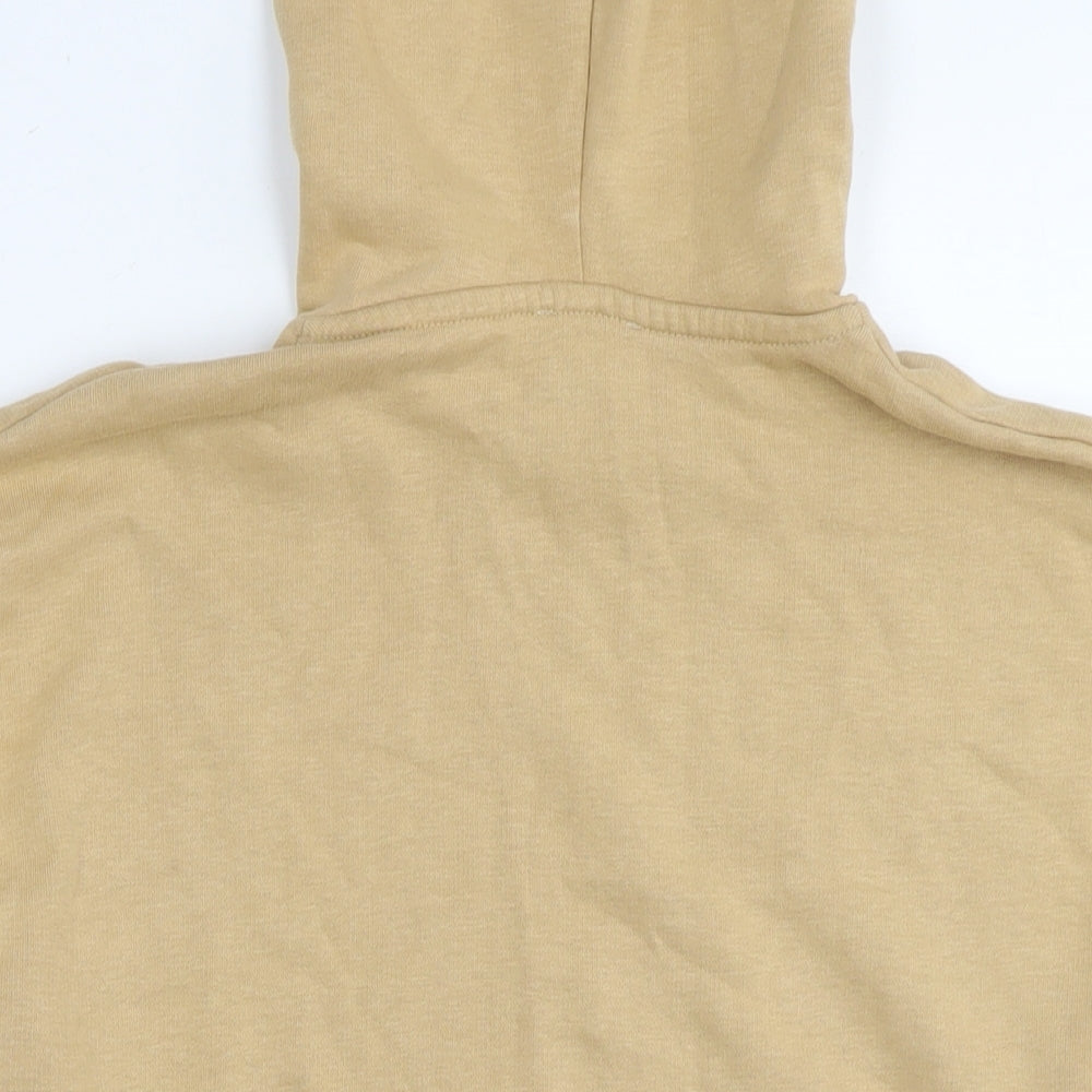 Hass Mens Beige Cotton Pullover Hoodie Size S