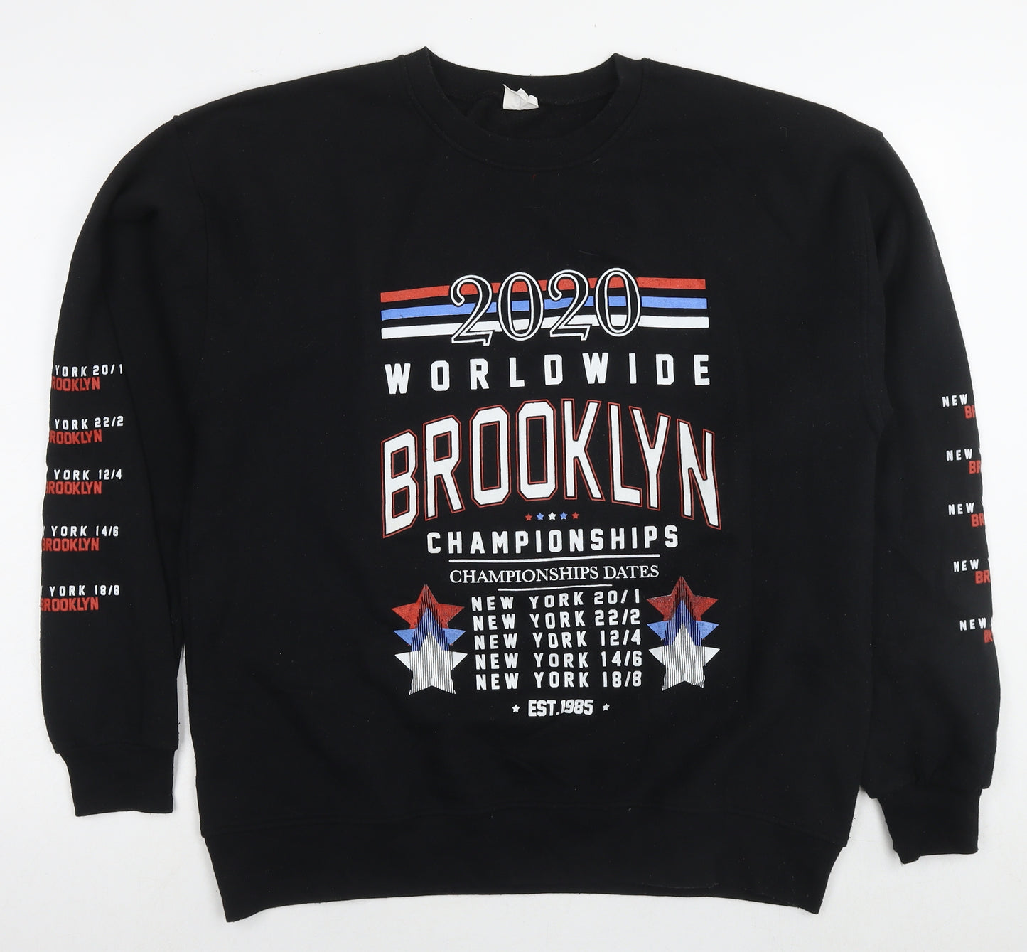 Worldwide Mens Black Cotton Pullover Sweatshirt Size XL - Brooklyn