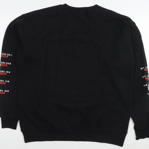 Worldwide Mens Black Cotton Pullover Sweatshirt Size XL - Brooklyn