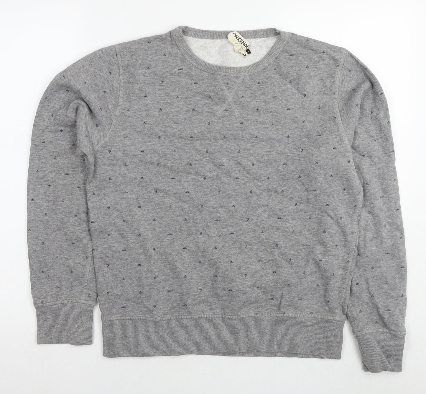 Jack Wills Womens Grey Geometric Cotton Pullover Sweatshirt Size S Pullover