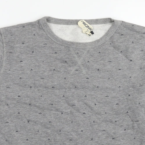 Jack Wills Womens Grey Geometric Cotton Pullover Sweatshirt Size S Pullover