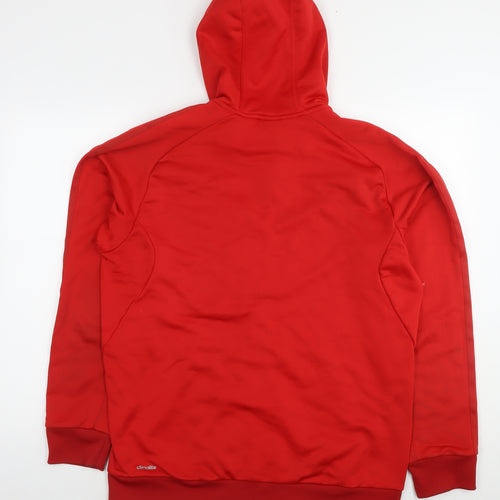 adidas Mens Red Polyester Full Zip Hoodie Size L