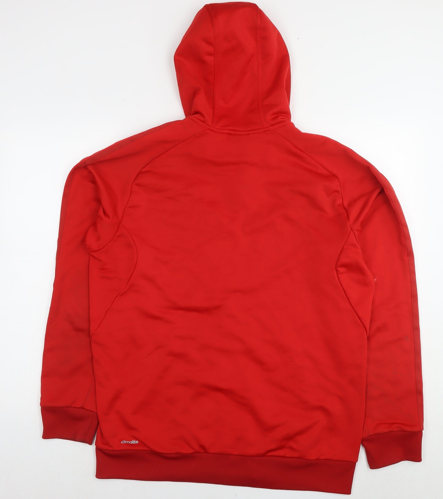 adidas Mens Red Polyester Full Zip Hoodie Size L