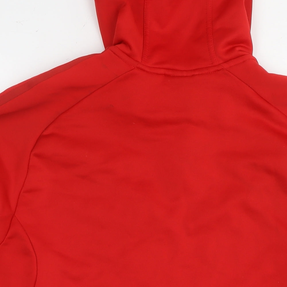 adidas Mens Red Polyester Full Zip Hoodie Size L