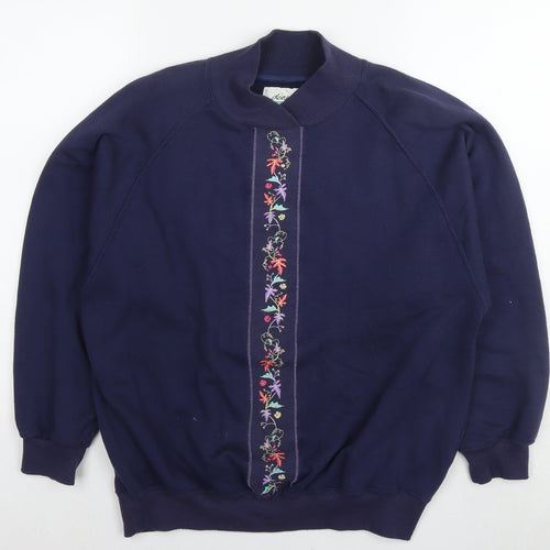 DASH Womens Blue Polyester Pullover Sweatshirt Size M Pullover