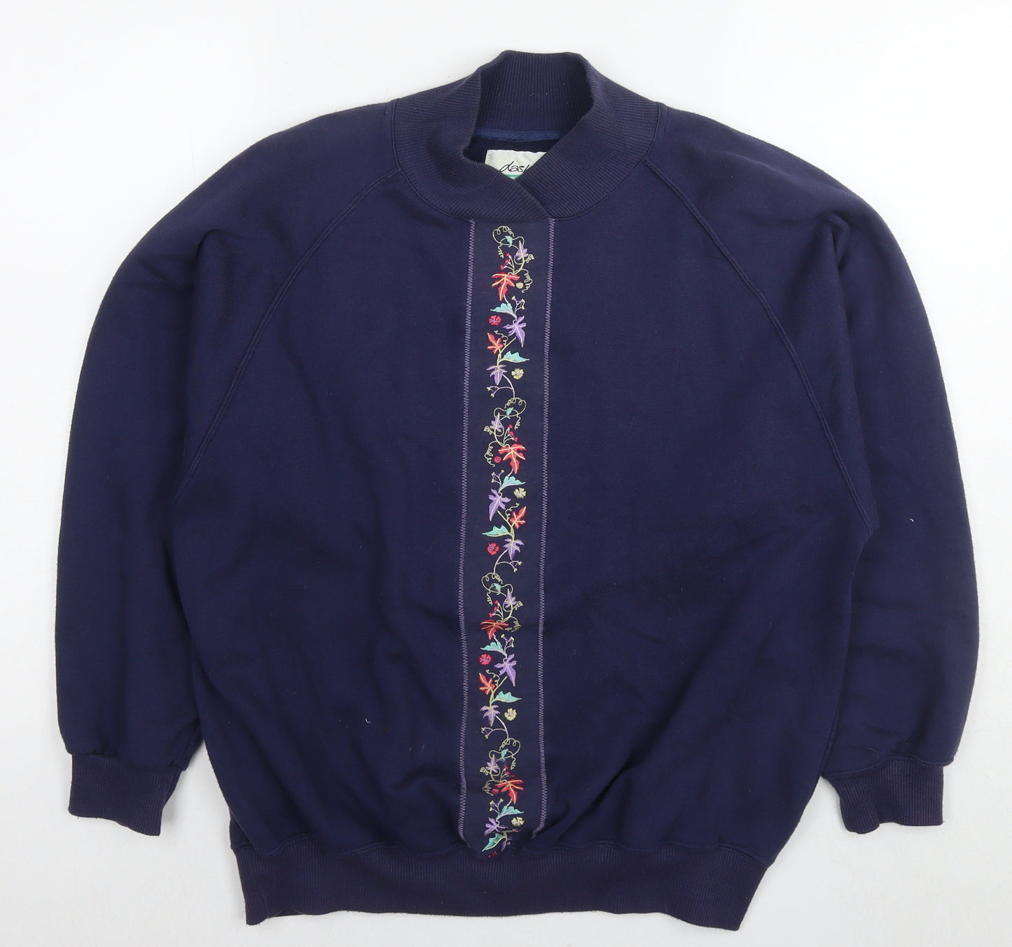 DASH Womens Blue Polyester Pullover Sweatshirt Size M Pullover