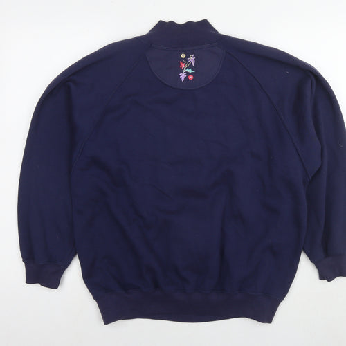 DASH Womens Blue Polyester Pullover Sweatshirt Size M Pullover