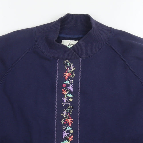 DASH Womens Blue Polyester Pullover Sweatshirt Size M Pullover