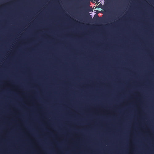 DASH Womens Blue Polyester Pullover Sweatshirt Size M Pullover