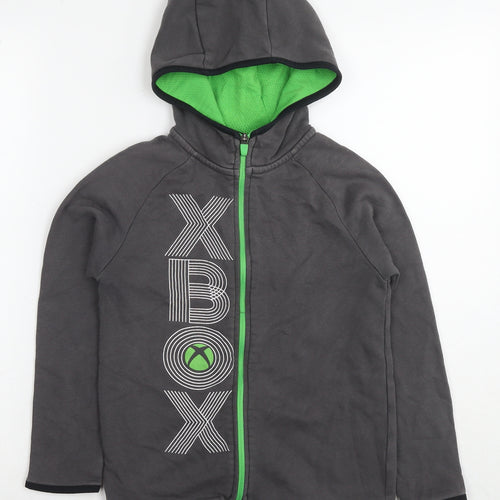 Xbox Boys Grey Cotton Full Zip Hoodie Size 8-9 Years Pullover - Logo