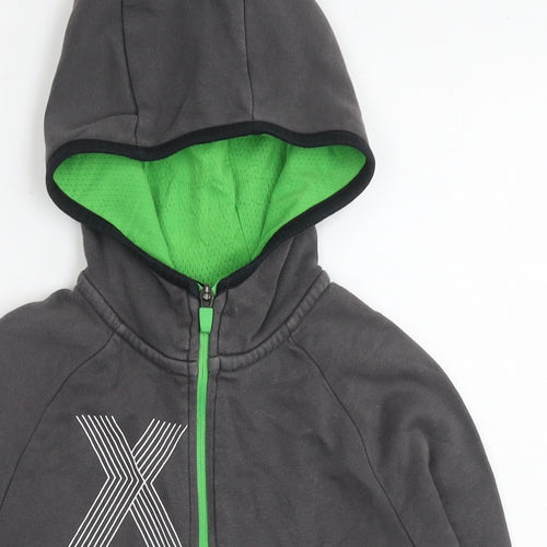 Xbox Boys Grey Cotton Full Zip Hoodie Size 8-9 Years Pullover - Logo