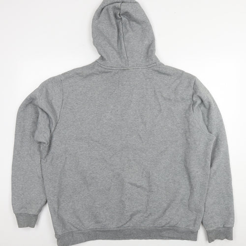 PUMA Mens Grey Cotton Pullover Hoodie Size 2XL - Logo