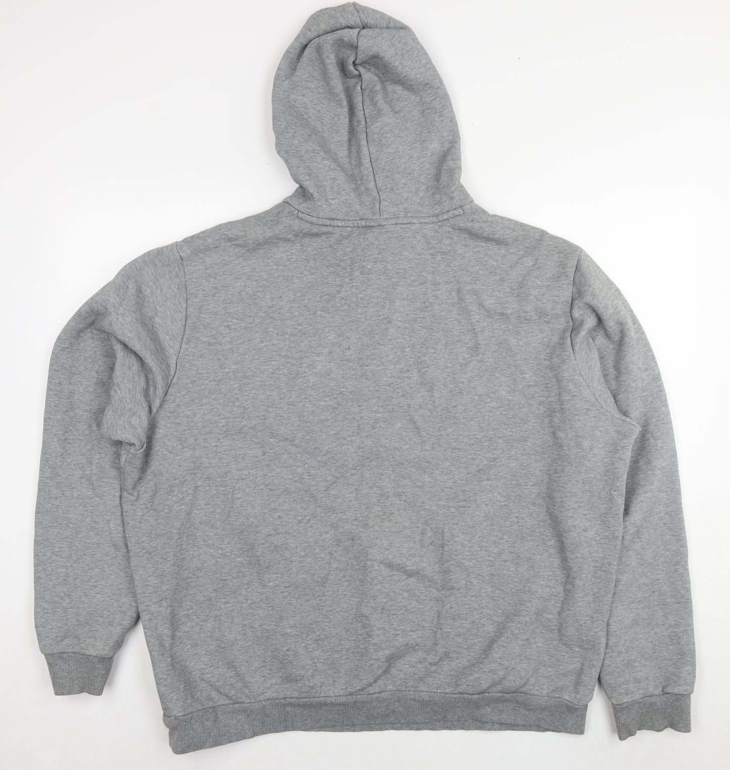 PUMA Mens Grey Cotton Pullover Hoodie Size 2XL - Logo