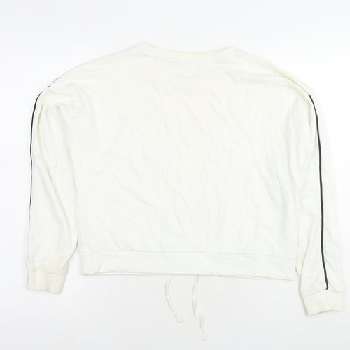 Jack Wills Womens White Cotton Pullover Hoodie Size 10 Pullover - Logo
