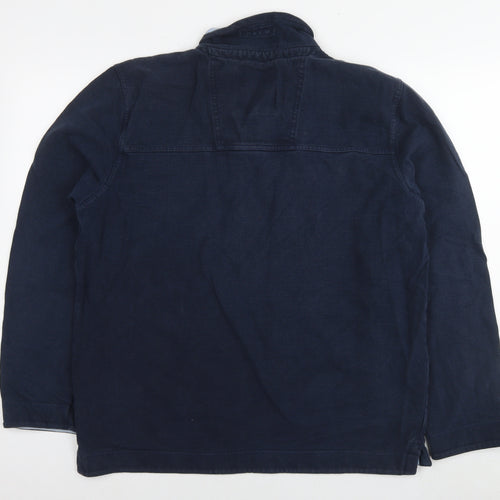 Crew Clothing Mens Blue Cotton Pullover Hoodie Size L