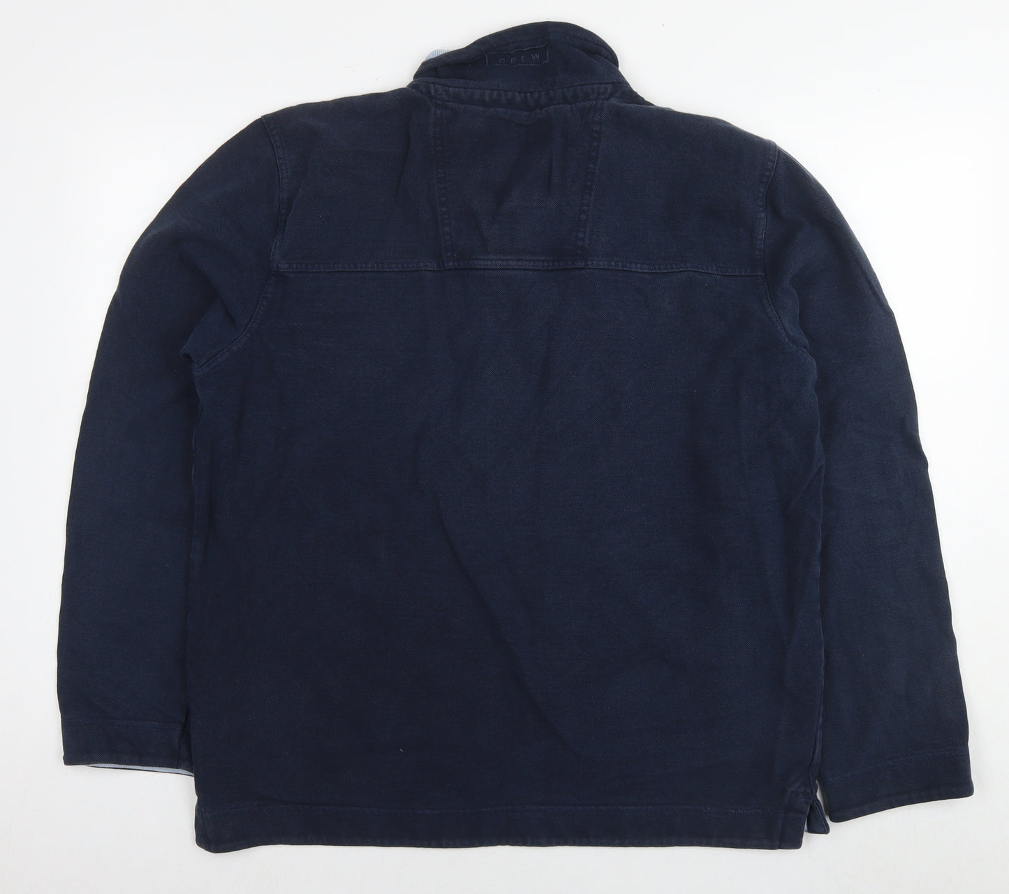 Crew Clothing Mens Blue Cotton Pullover Hoodie Size L