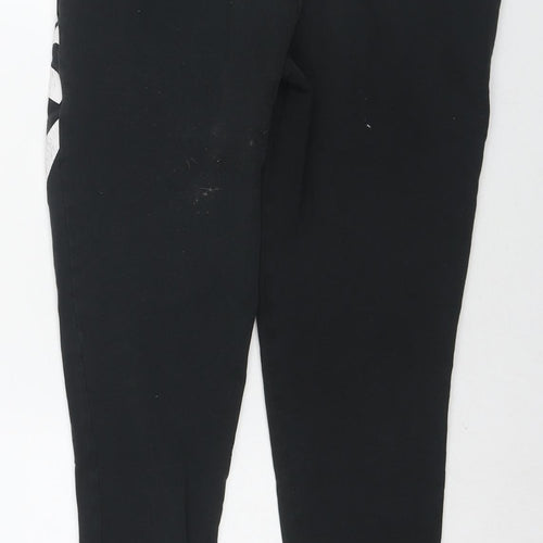 PINK Womens Black Cotton Jogger Trousers Size XS L24 in Regular Drawstring - Logo