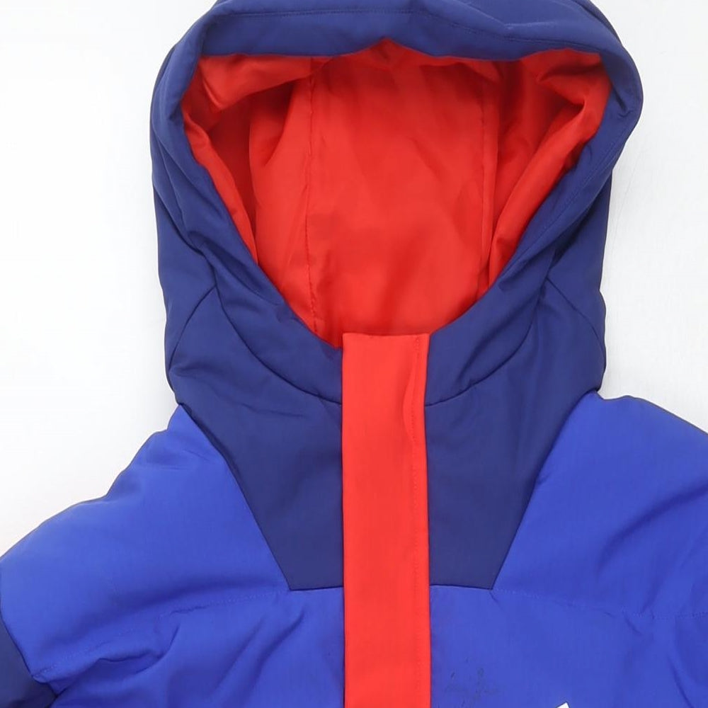 adidas Boys Red Colourblock Jacket Size 13-14 Years Zip - Age 13-16 Years