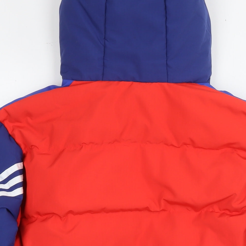 adidas Boys Red Colourblock Jacket Size 13-14 Years Zip - Age 13-16 Years
