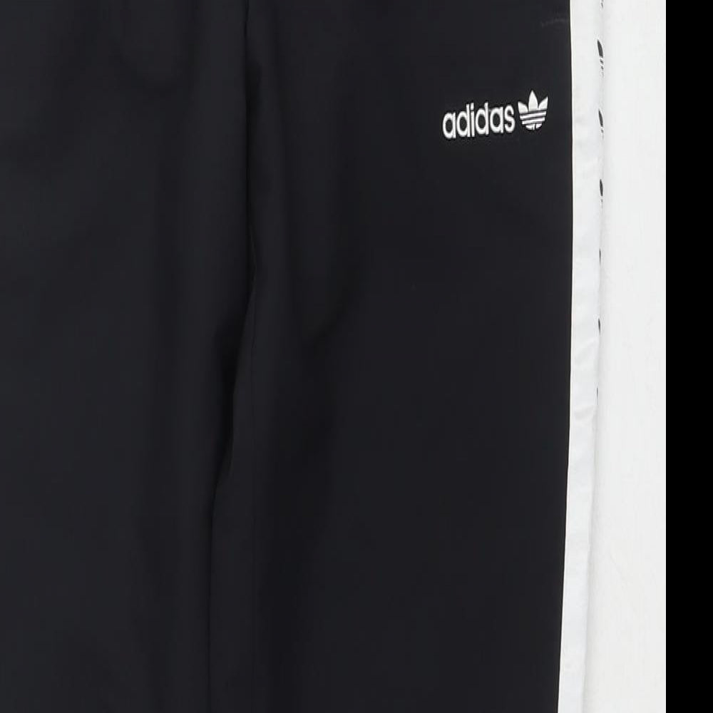 adidasblack Boys Black Geometric Polyester Jogger Trousers Size 11-12 Years L26 in Regular Drawstring - Logo