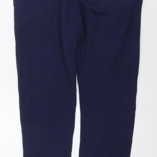 Jog On Mens Blue Cotton Jogger Trousers Size L L27 in Regular Drawstring