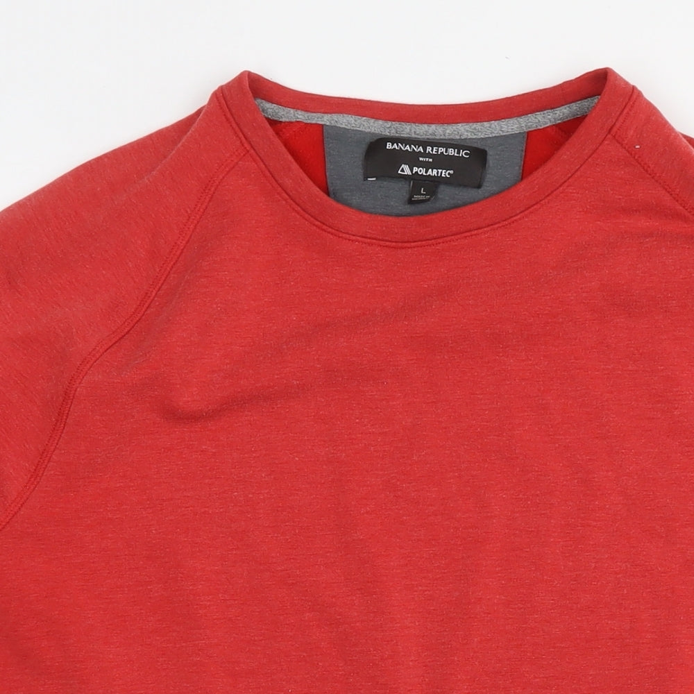 Banana Republic Womens Red Cotton Pullover Sweatshirt Size L Pullover