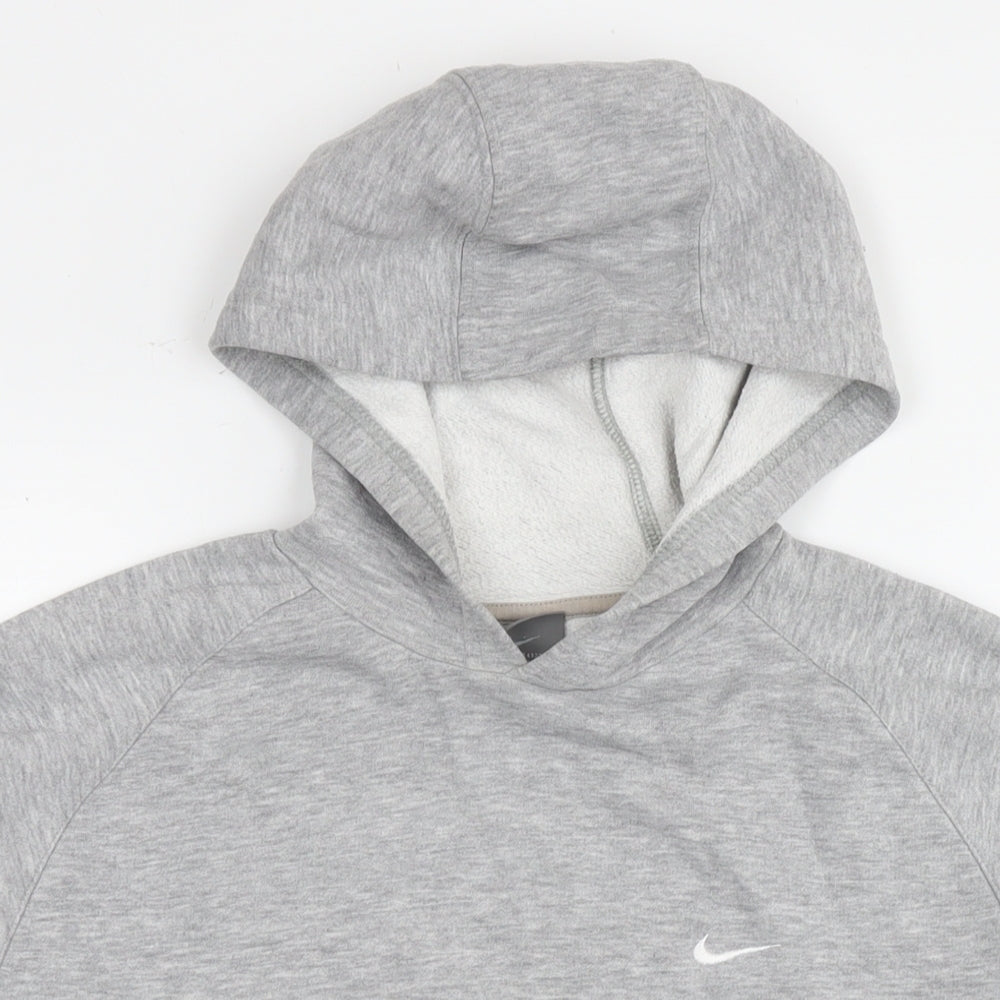 Nike Girls Grey Cotton Pullover Hoodie Size 12-13 Years Pullover