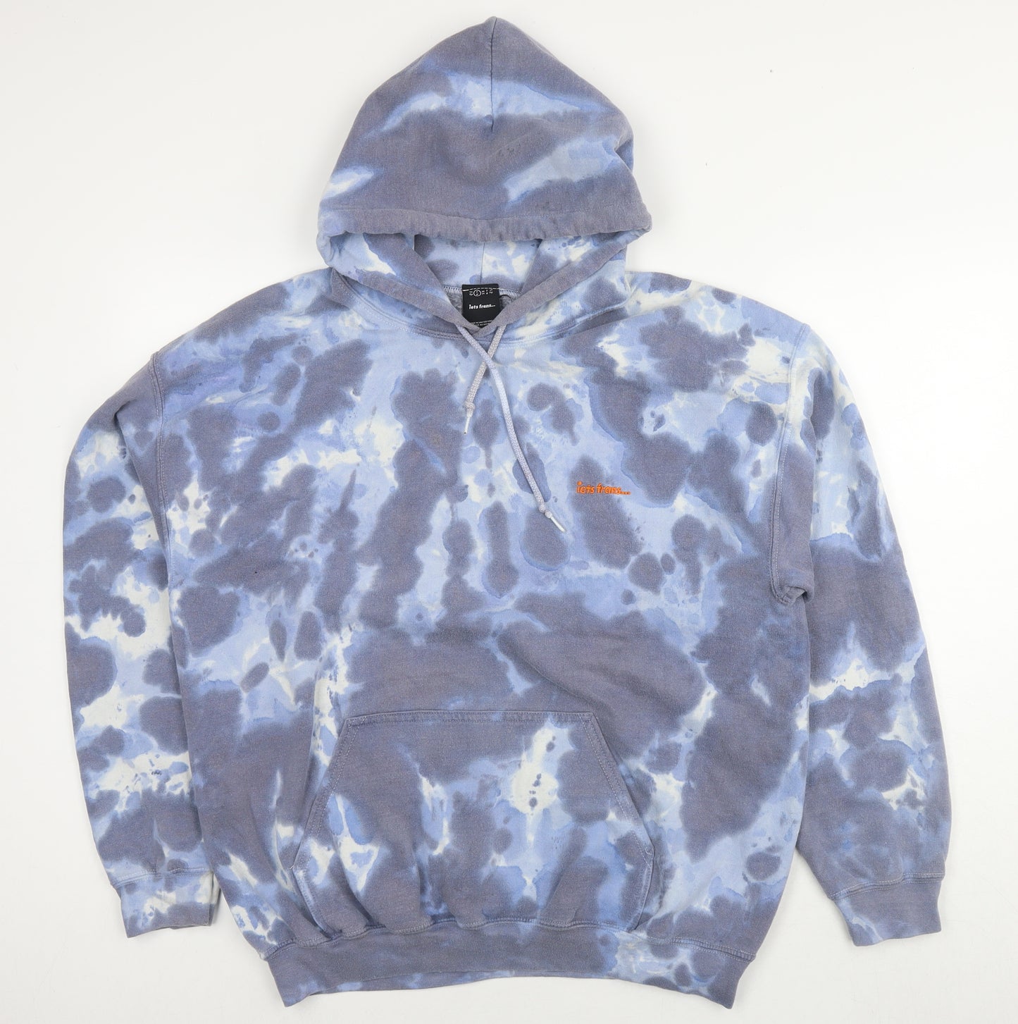 Iets frans Womens Blue Geometric Cotton Pullover Hoodie Size S Pullover - Unisex