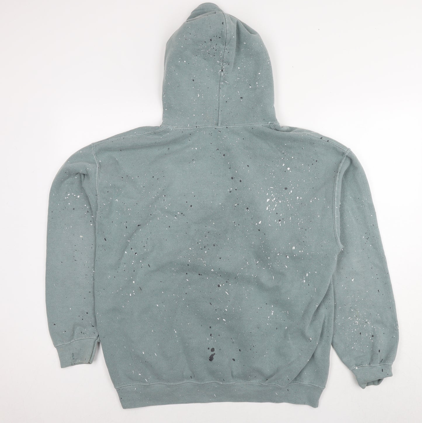 Iets frans Womens Blue Geometric Cotton Pullover Hoodie Size S Pullover - Spotted Pattern logo unisex