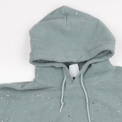 Iets frans Womens Blue Geometric Cotton Pullover Hoodie Size S Pullover - Spotted Pattern logo unisex