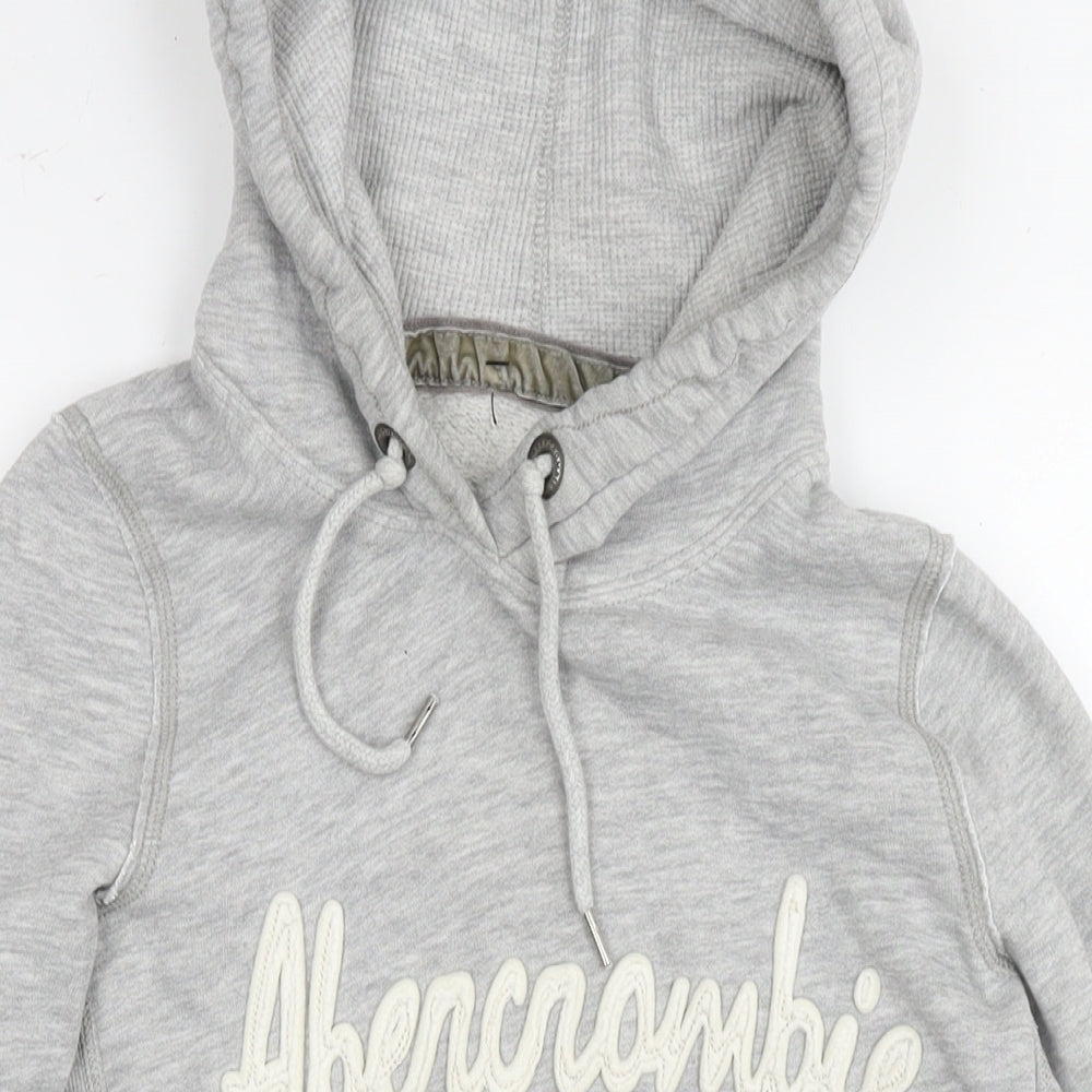 Abercrombie & Fitch Womens Grey Cotton Pullover Hoodie Size S Pullover - Logo