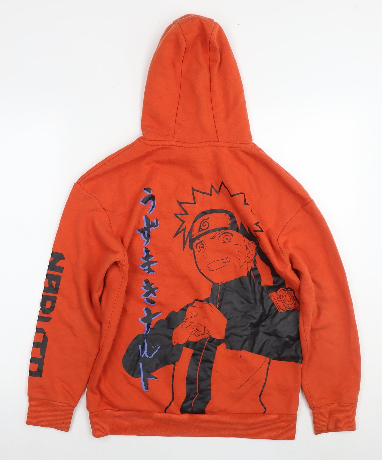 Naruto Boys Orange Cotton Pullover Hoodie Size 12-13 Years Pullover - Naruto Shippuden