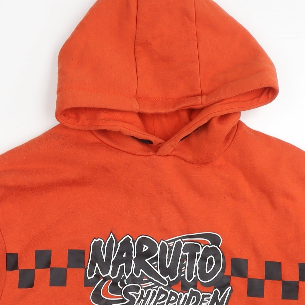 Naruto Boys Orange Cotton Pullover Hoodie Size 12-13 Years Pullover - Naruto Shippuden