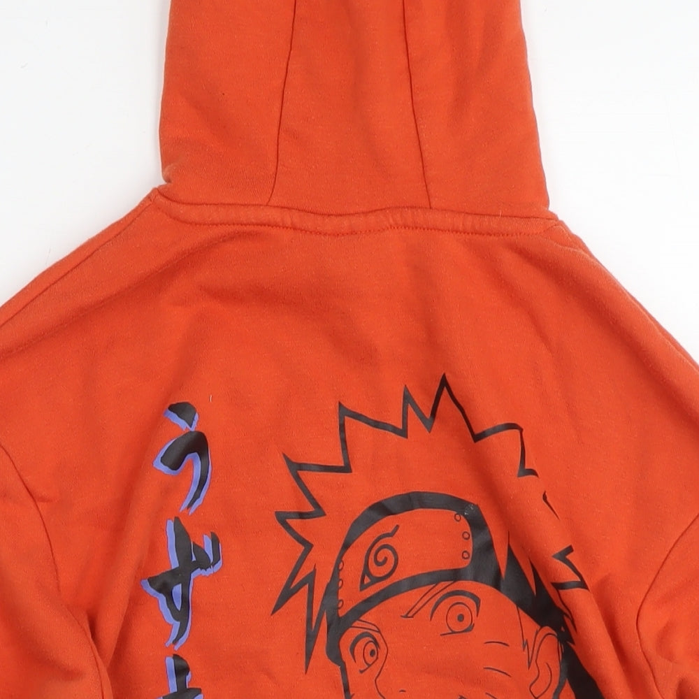 Naruto Boys Orange Cotton Pullover Hoodie Size 12-13 Years Pullover - Naruto Shippuden