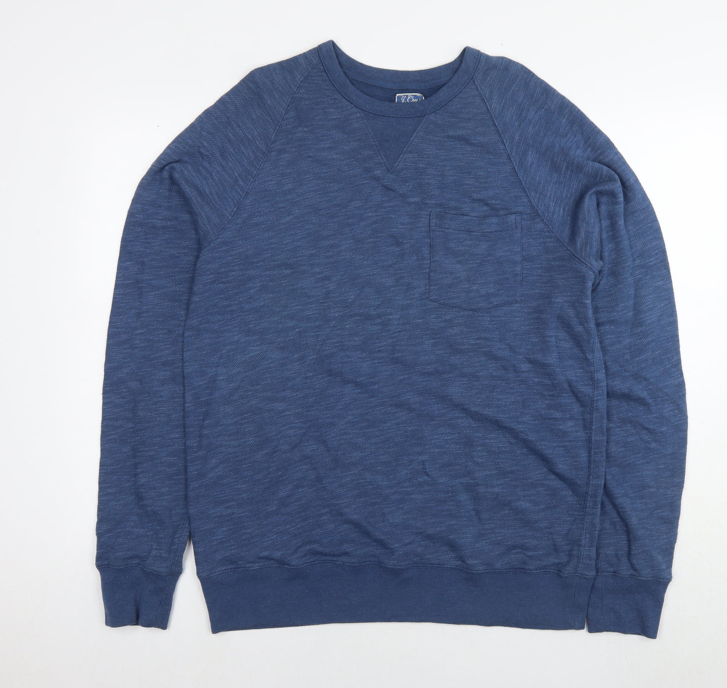 J.CREW Mens Blue Cotton Pullover Sweatshirt Size L