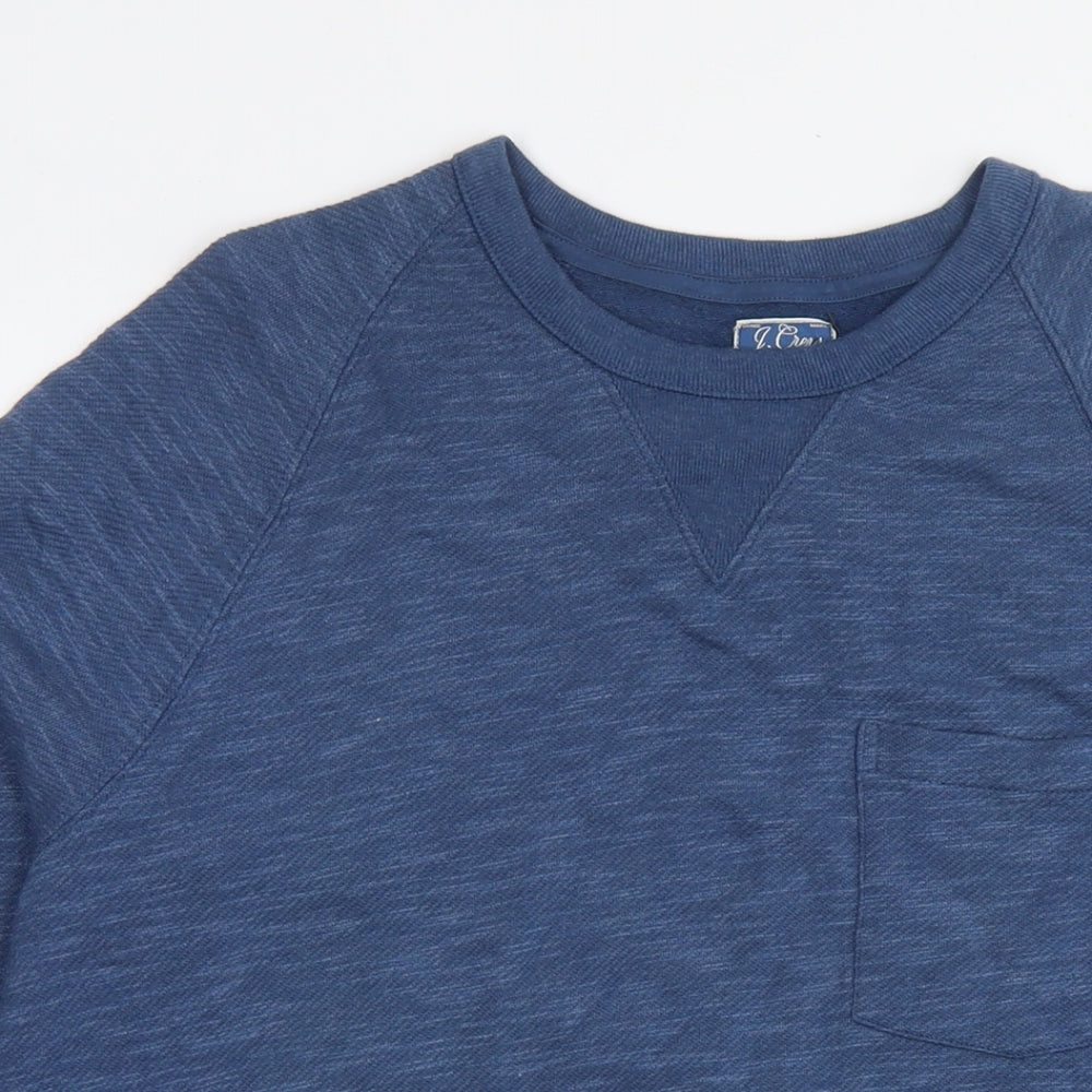 J.CREW Mens Blue Cotton Pullover Sweatshirt Size L