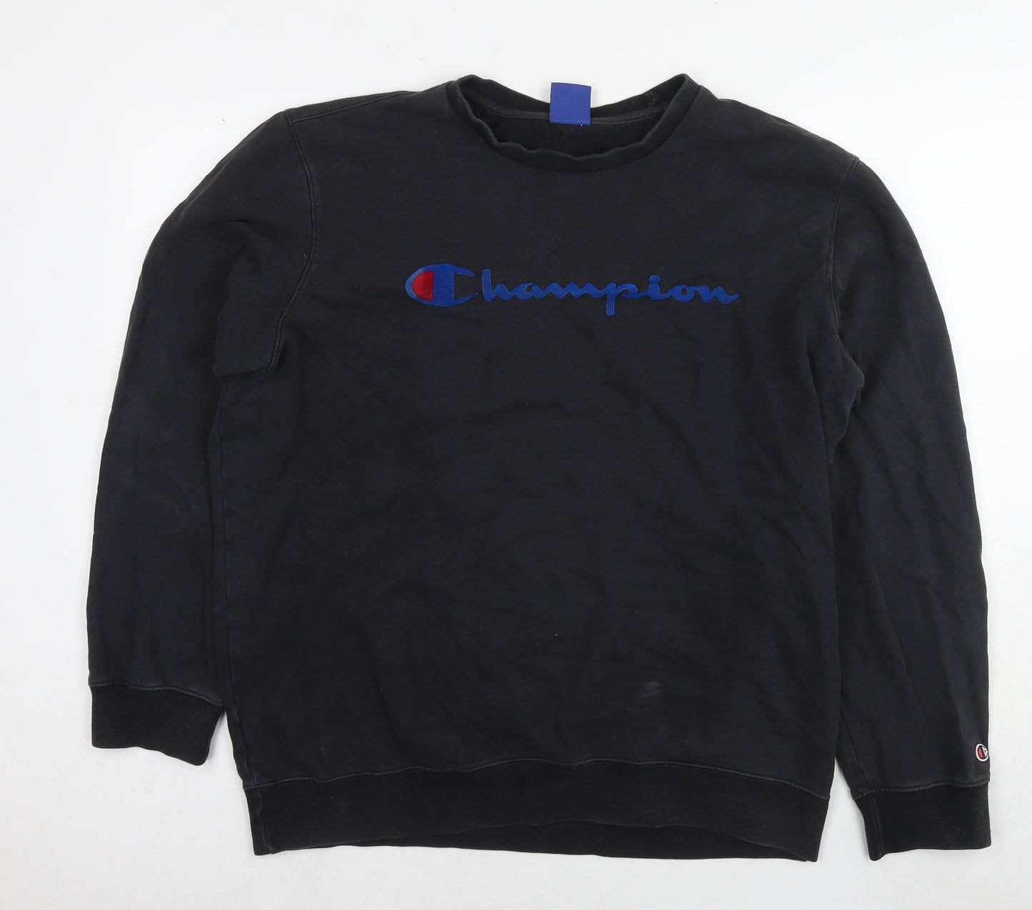 Champion Mens Black Cotton Pullover Sweatshirt Size XL - Logo