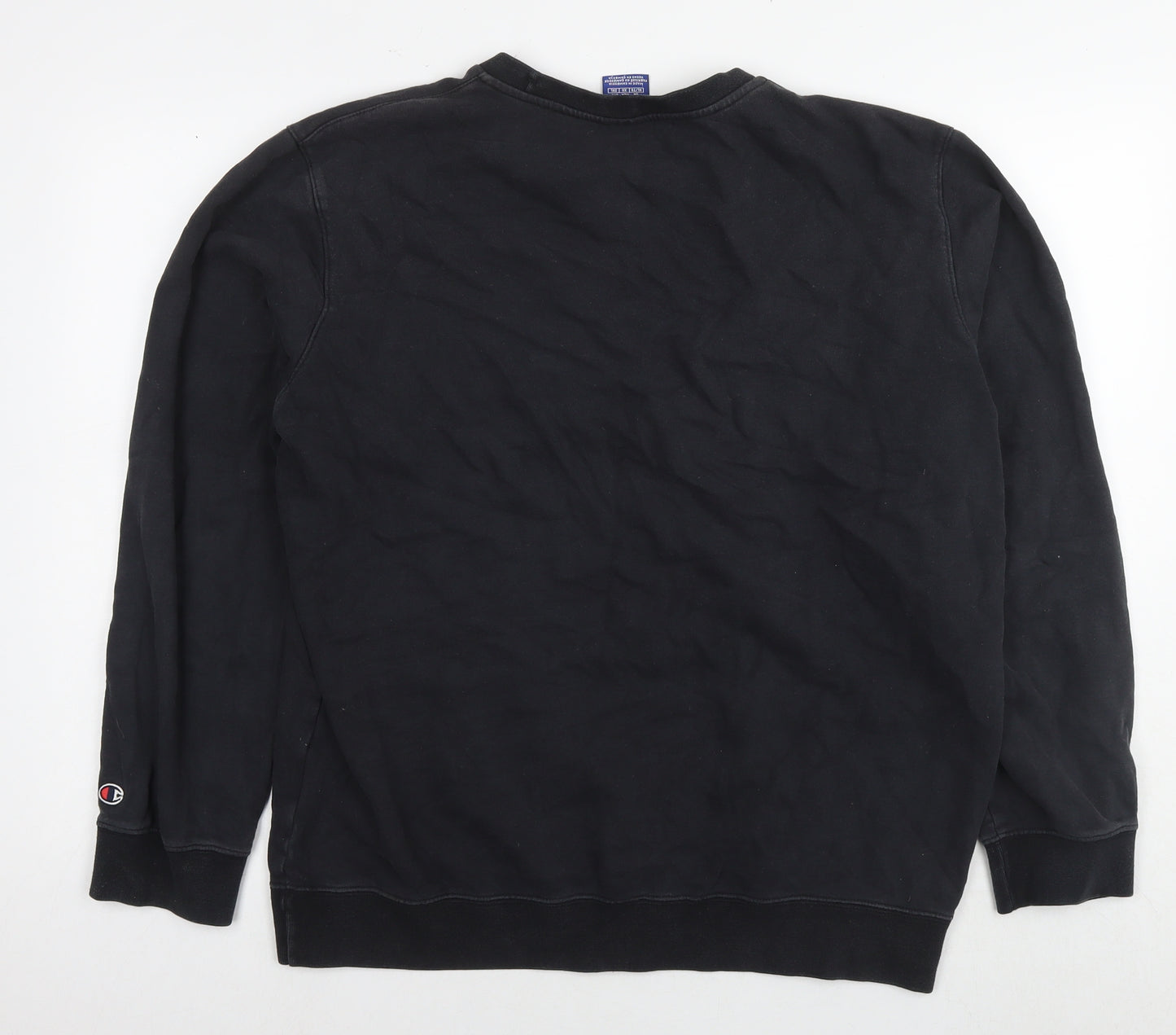 Champion Mens Black Cotton Pullover Sweatshirt Size XL - Logo