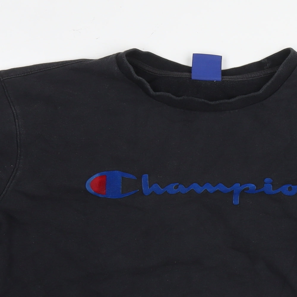 Champion Mens Black Cotton Pullover Sweatshirt Size XL - Logo