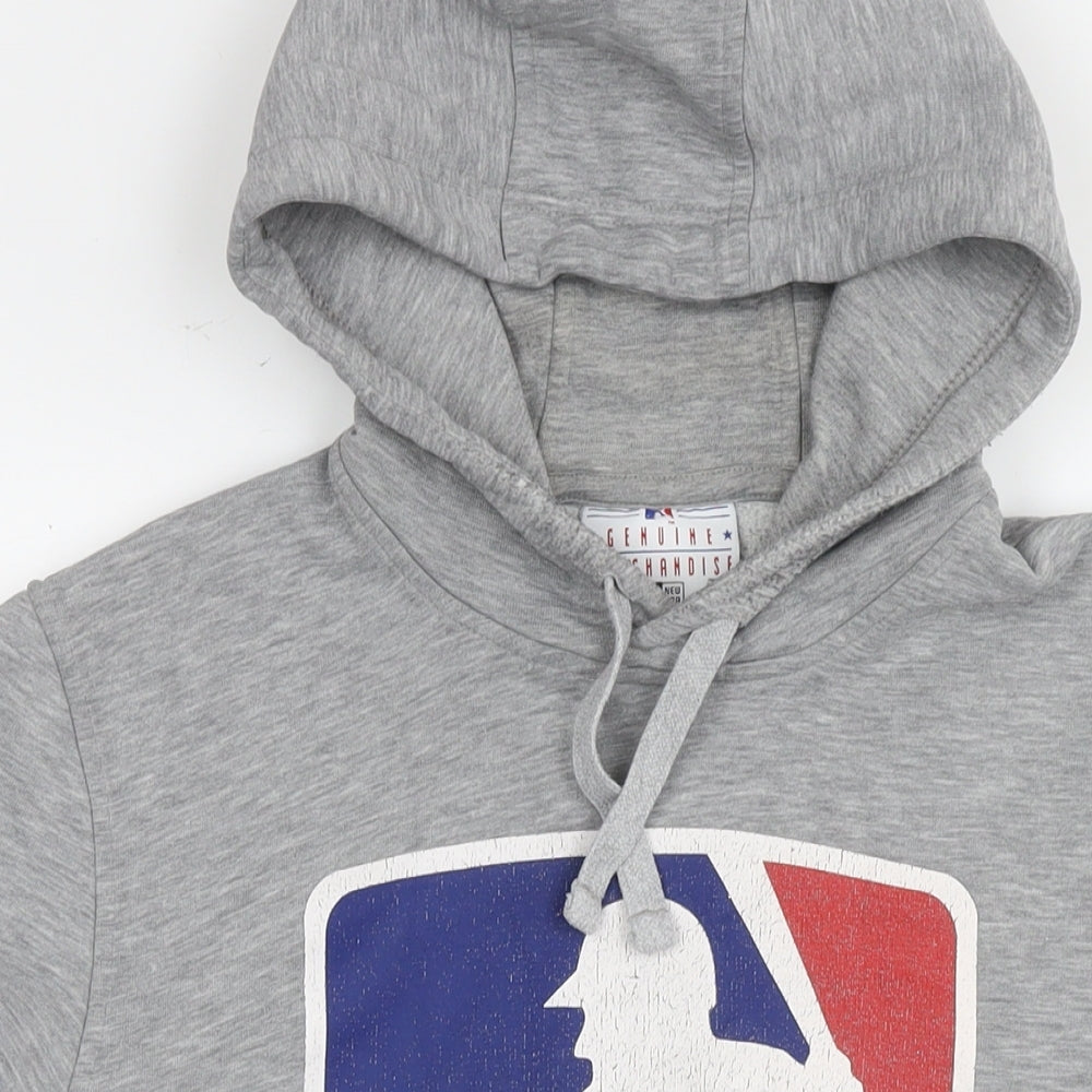 New Era Mens Grey Cotton Pullover Hoodie Size L - MLB