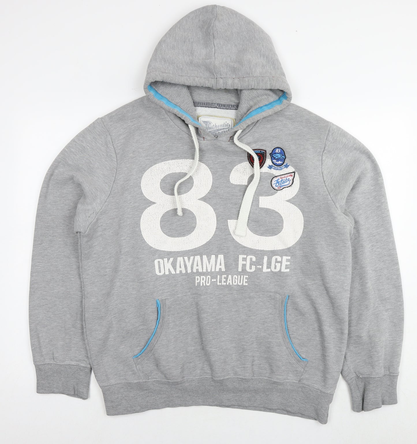 Authentic Appeal Mens Grey Cotton Pullover Hoodie Size XL - Pro-League
