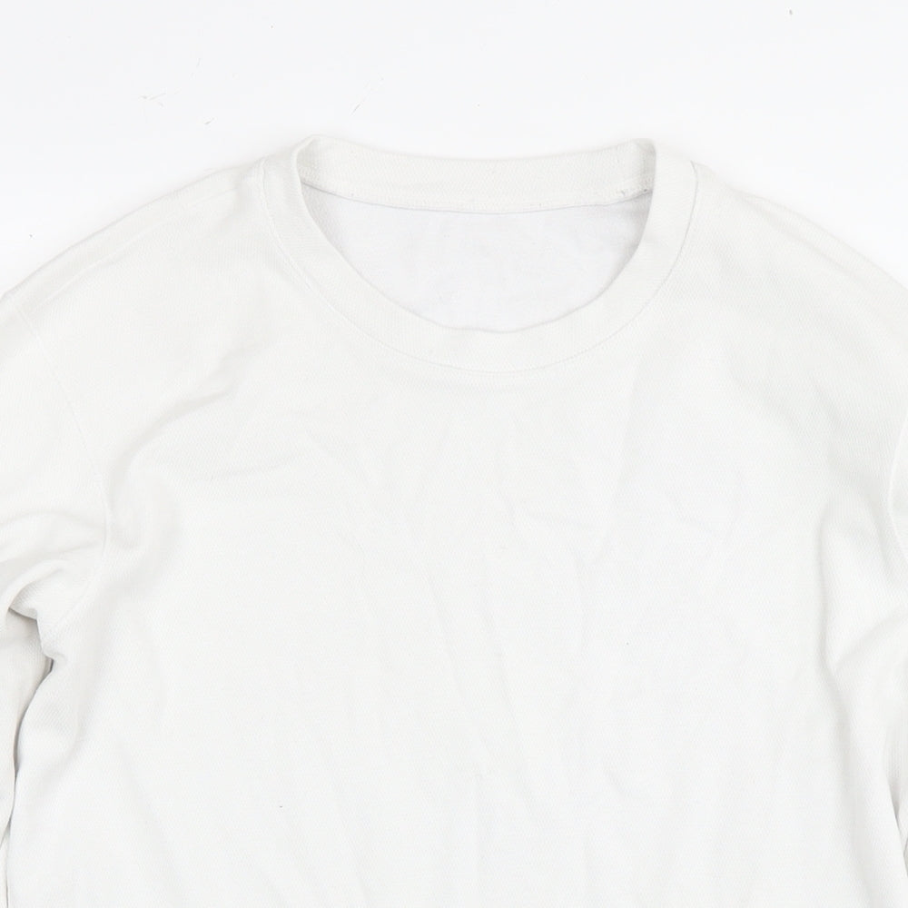 Uniqlo Mens White Acrylic Pullover Sweatshirt Size M